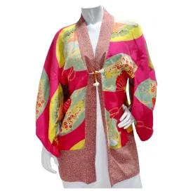 1940s Silk Multicolor Printed Kimono