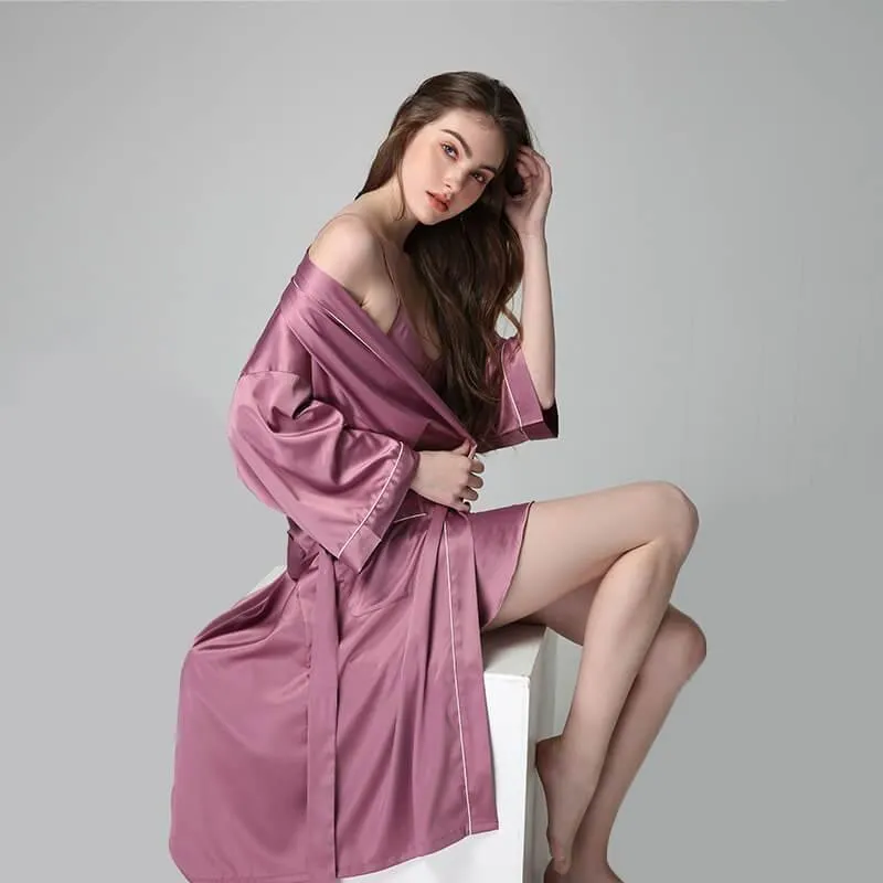 22MM Luxury Silk Robe For Women Mid Length Silk Bathrobe Silk Nightwear