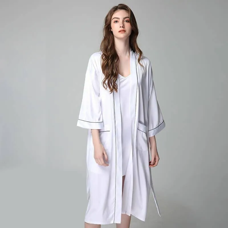 22MM Luxury Silk Robe For Women Mid Length Silk Bathrobe Silk Nightwear