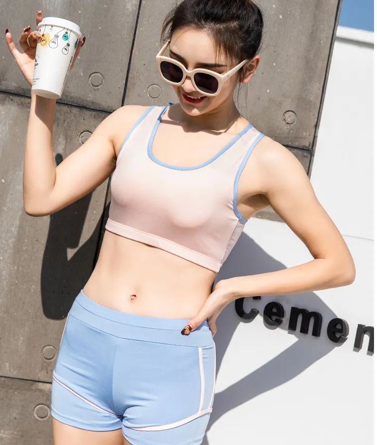 3 pc set instasport design swimsuit for juniors hoodie pullover outfit and bikini swimpants vest top and shorts set