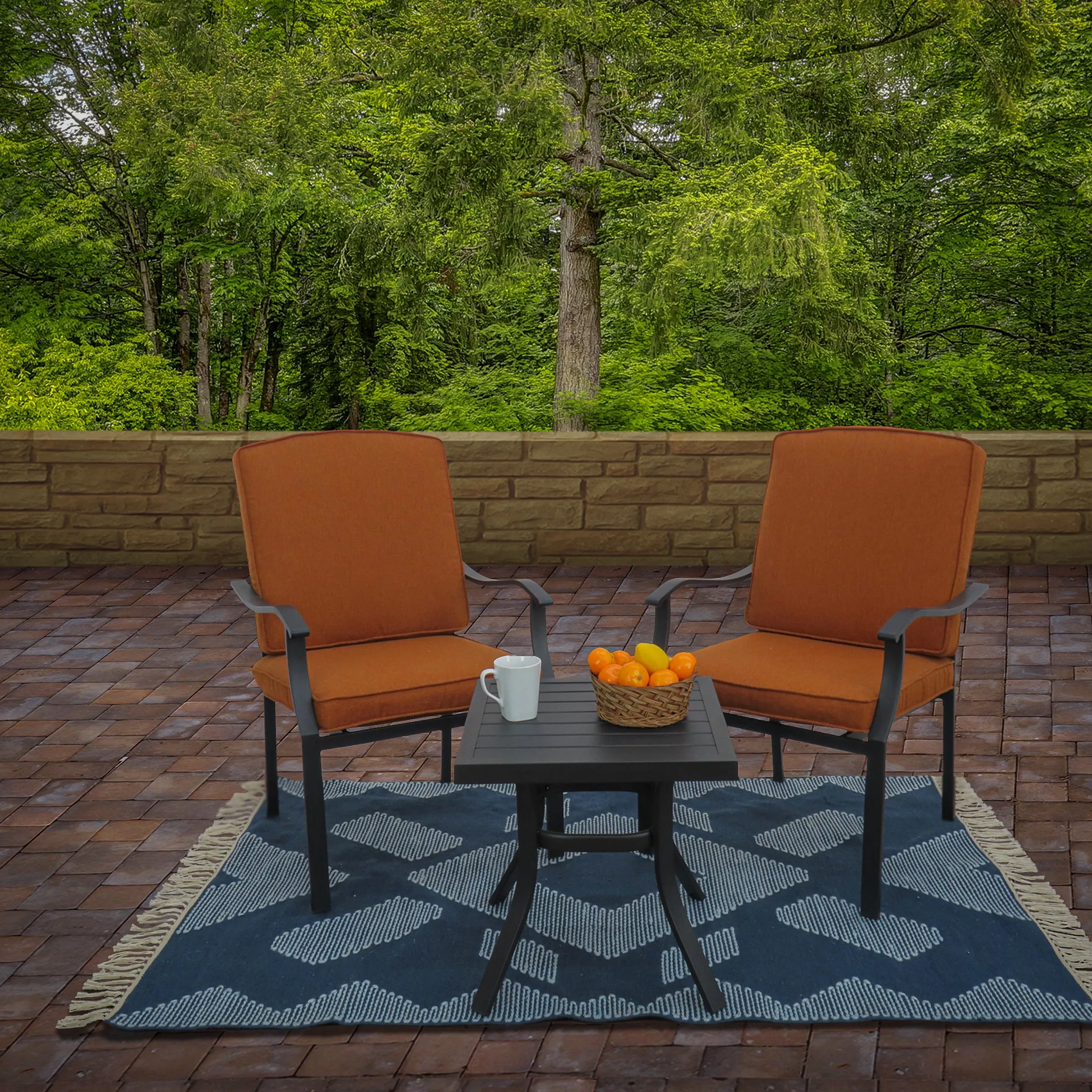 4x6 Hand Woven Outdoor Rug, Indigo Blue