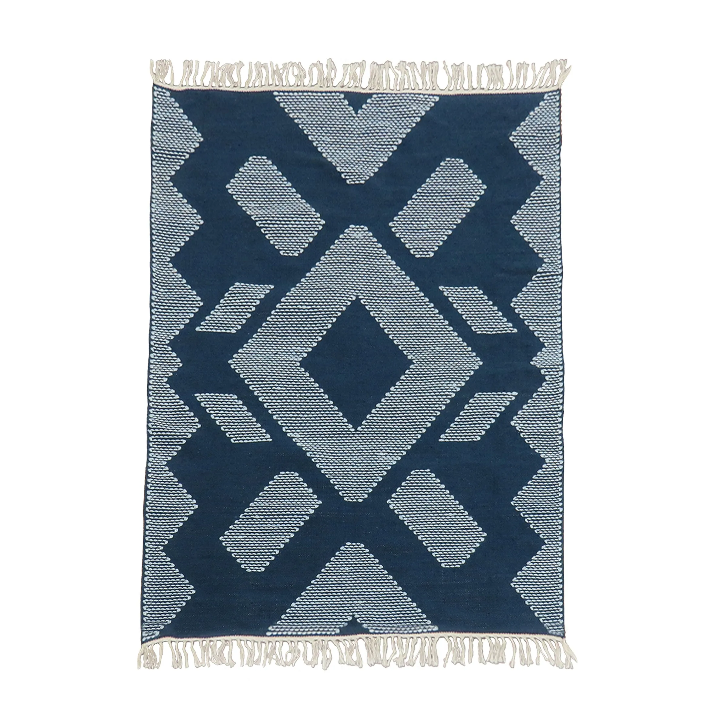 4x6 Hand Woven Outdoor Rug, Indigo Blue