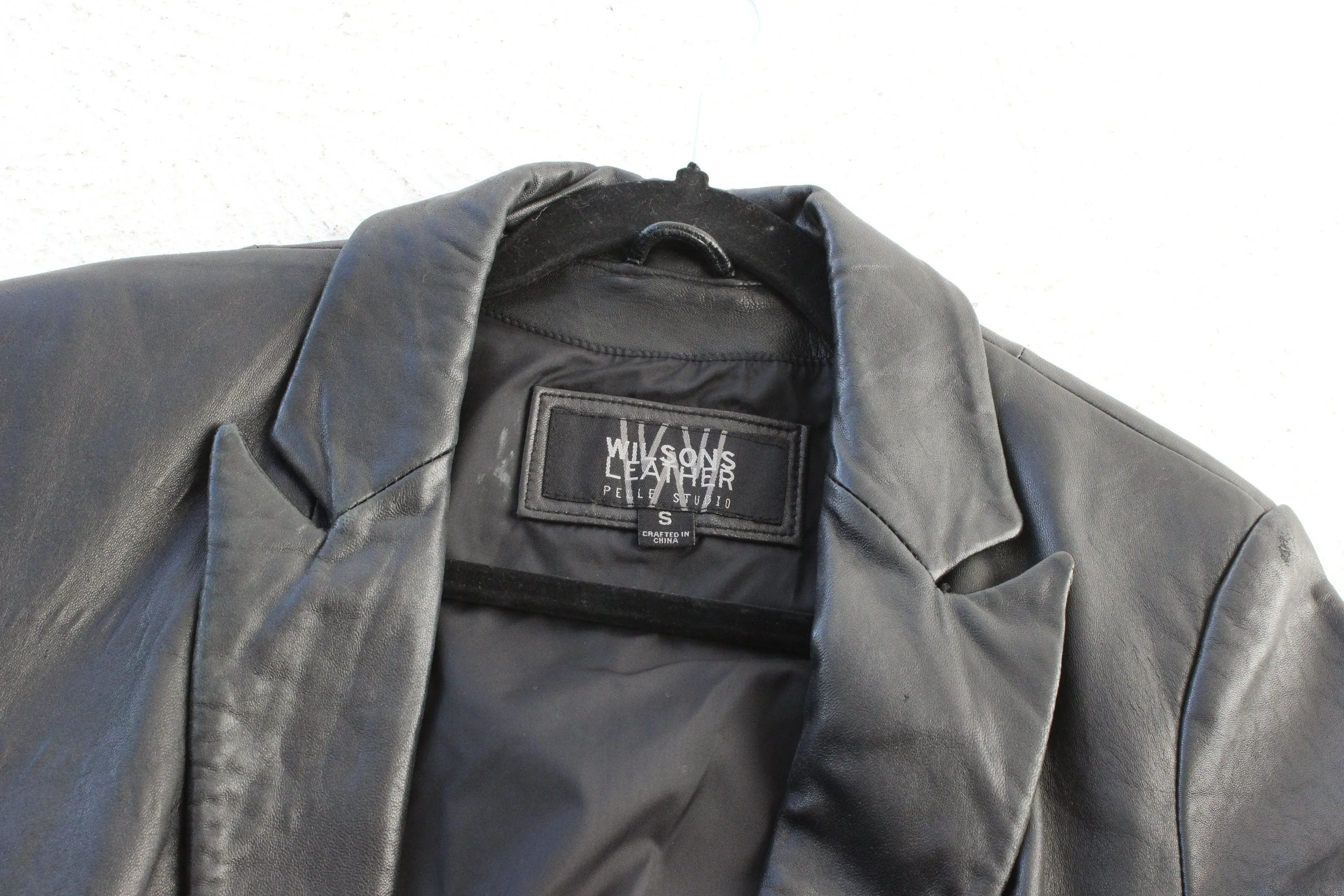 90s Longline Leather Button Up Coat