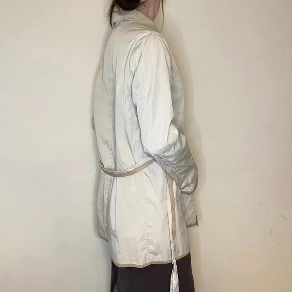 Add Trench Coat - Medium Cream Polyester