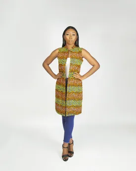 AFRICAN Print NIA SLEEVELESS OVERCOAT