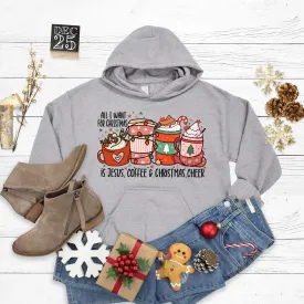 All I Want for Christmas Pullover Hoodie - Heather Grey