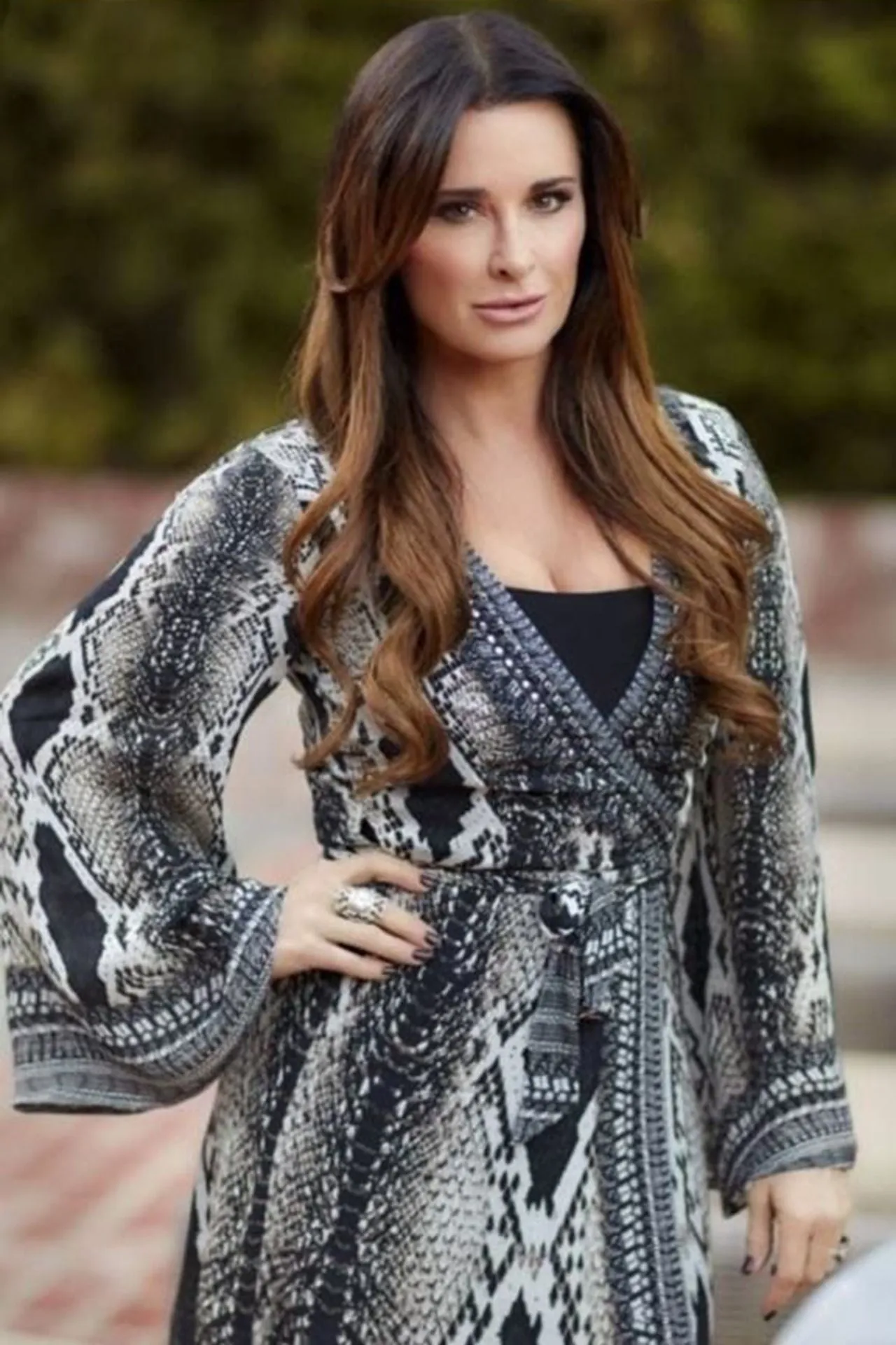 As Seen on Kyle Richards Black and White Snake Print Outfit