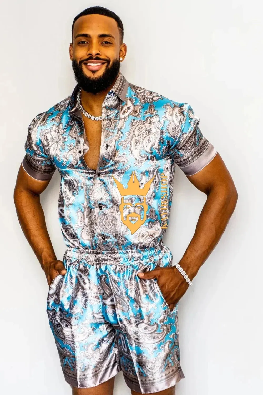 Barocco Print Silk Set - Elevate Your Style with Luxurious Comfort - Personalized Fit Guaranteed