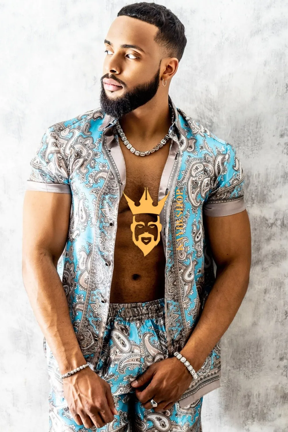 Barocco Print Silk Set - Elevate Your Style with Luxurious Comfort - Personalized Fit Guaranteed