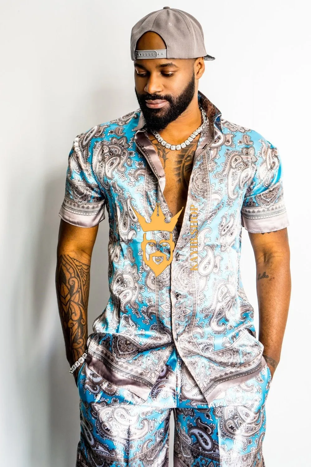 Barocco Print Silk Set - Elevate Your Style with Luxurious Comfort - Personalized Fit Guaranteed