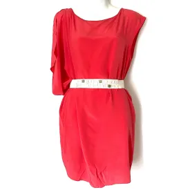 BCBGMaxazria Coral One Shoulder Belted Dress- Size XS (see notes)