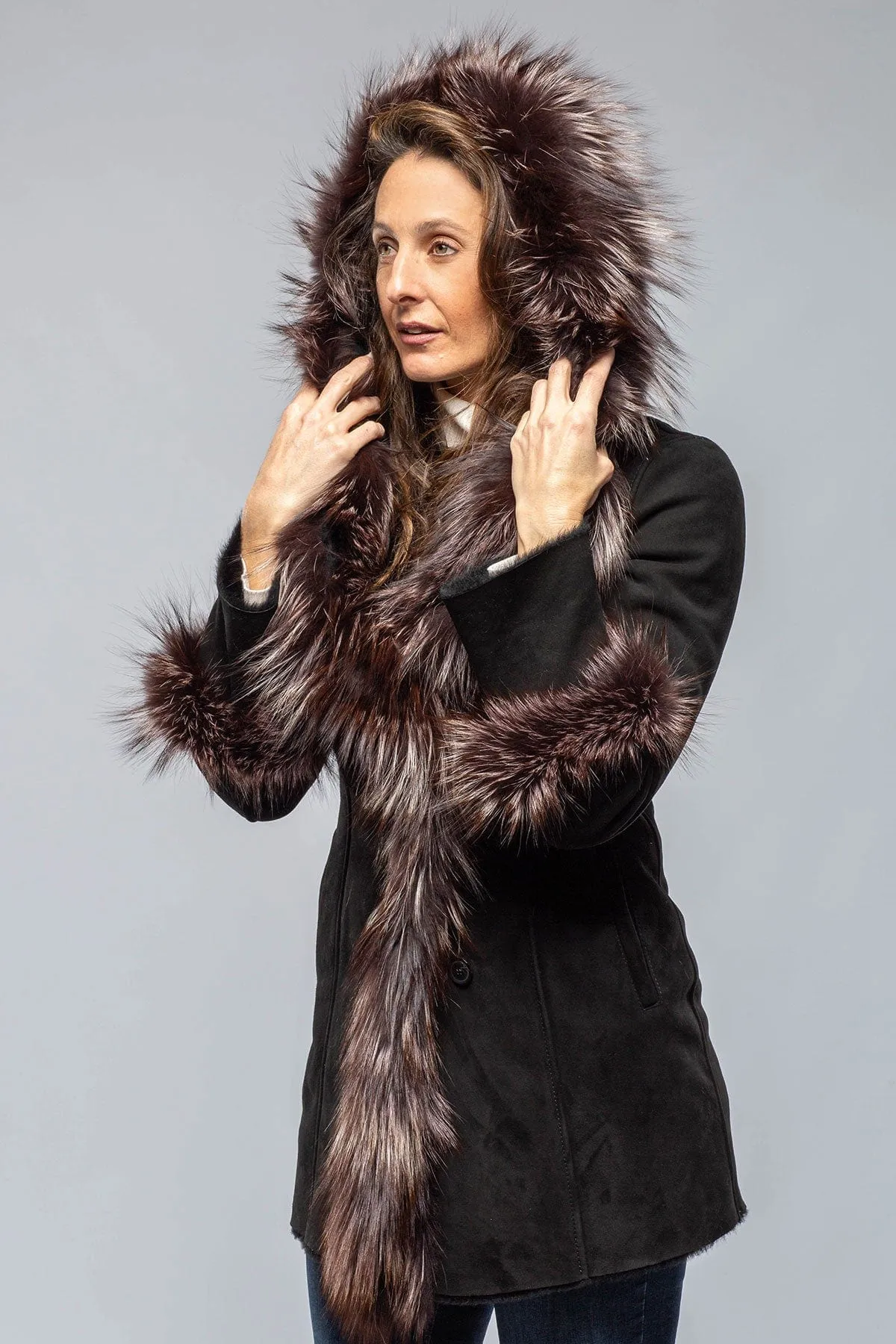 Bigallo Shearling In Black W/ Silver Tipped Fur Trim