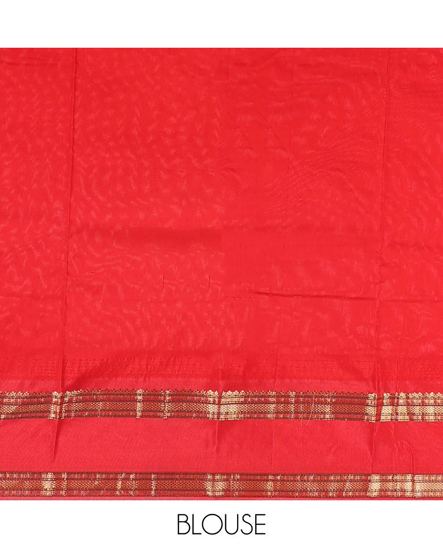 Blue thread embroidered Bangalore silk saree, contrast vidarbha border of traditional designs & pallu of stripes