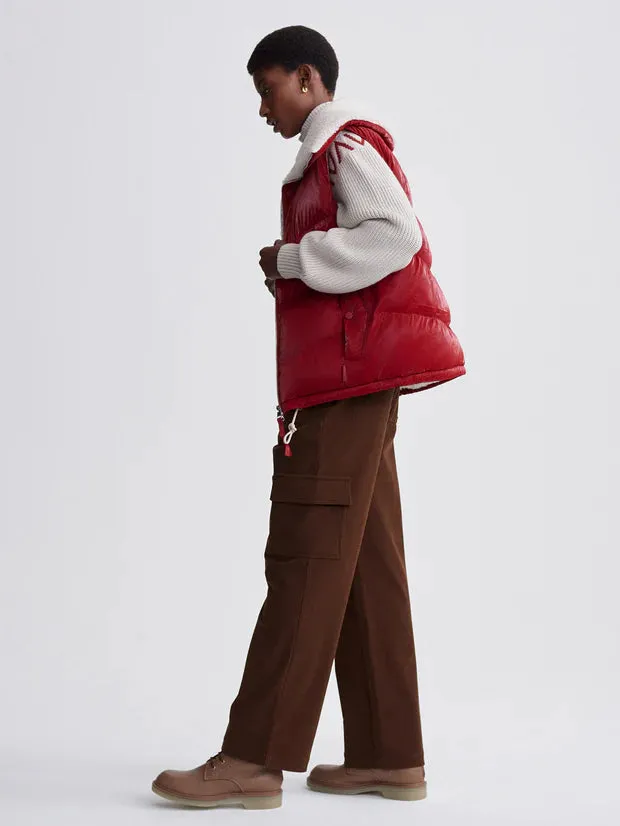 Brock Puffer Gilet - Red Dahlia