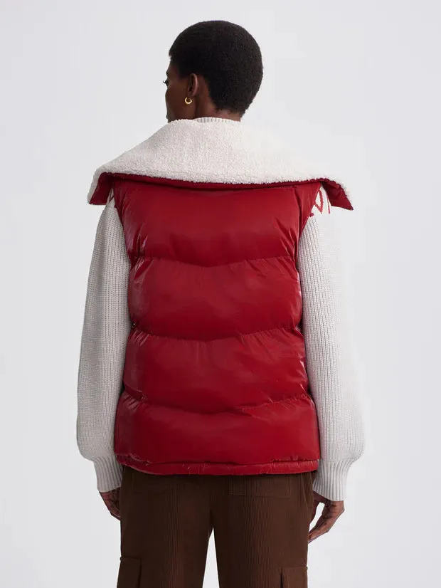 Brock Puffer Gilet - Red Dahlia