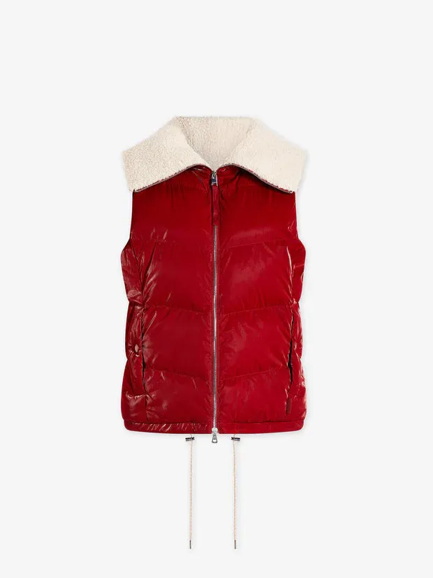 Brock Puffer Gilet - Red Dahlia
