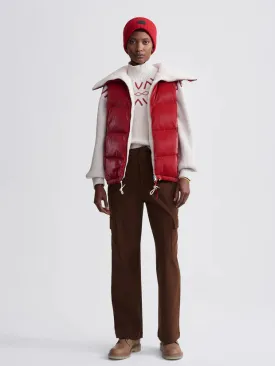 Brock Puffer Gilet - Red Dahlia
