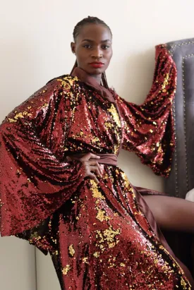 Brooke sequin kimono robe