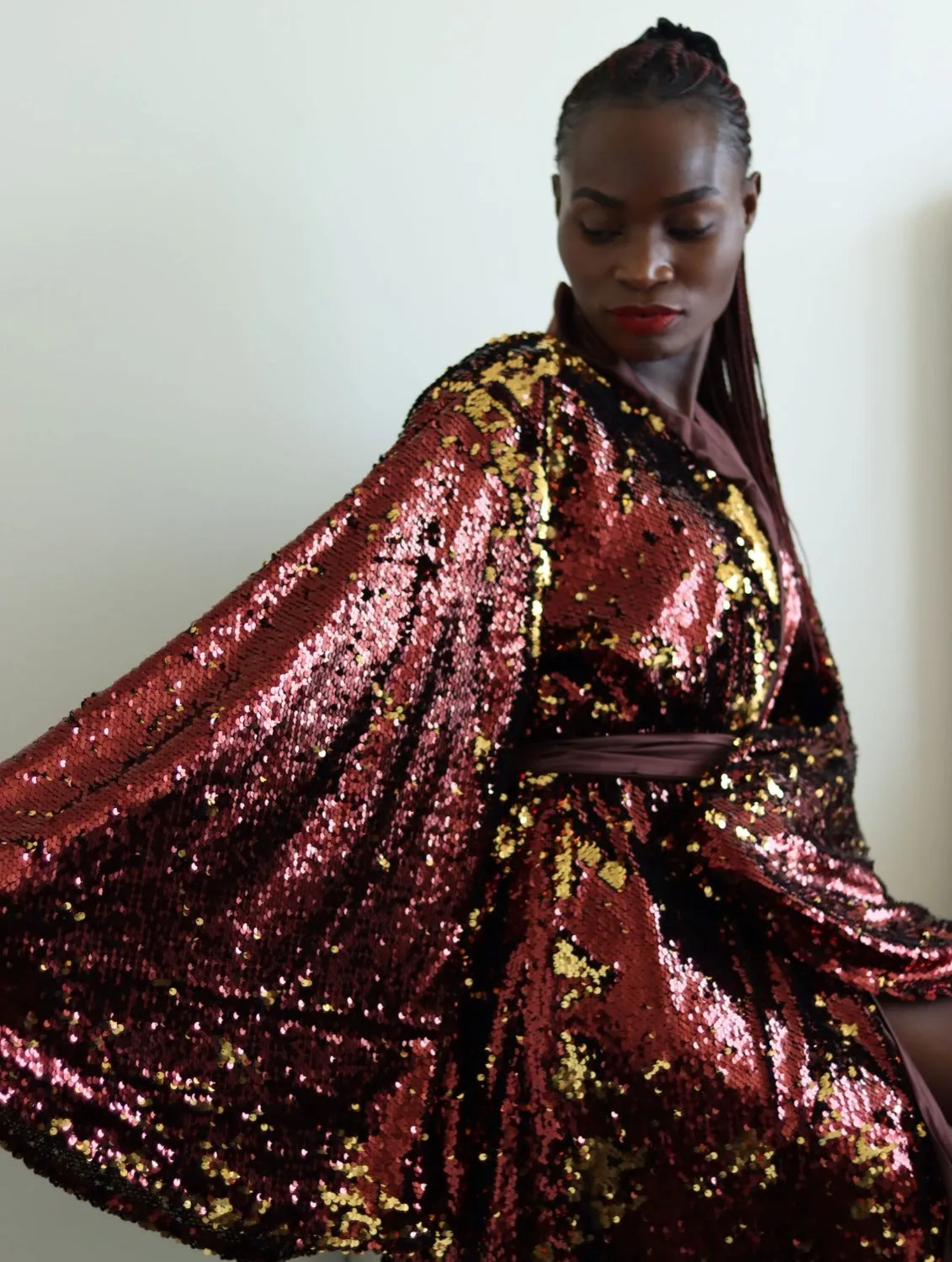 Brooke sequin kimono robe