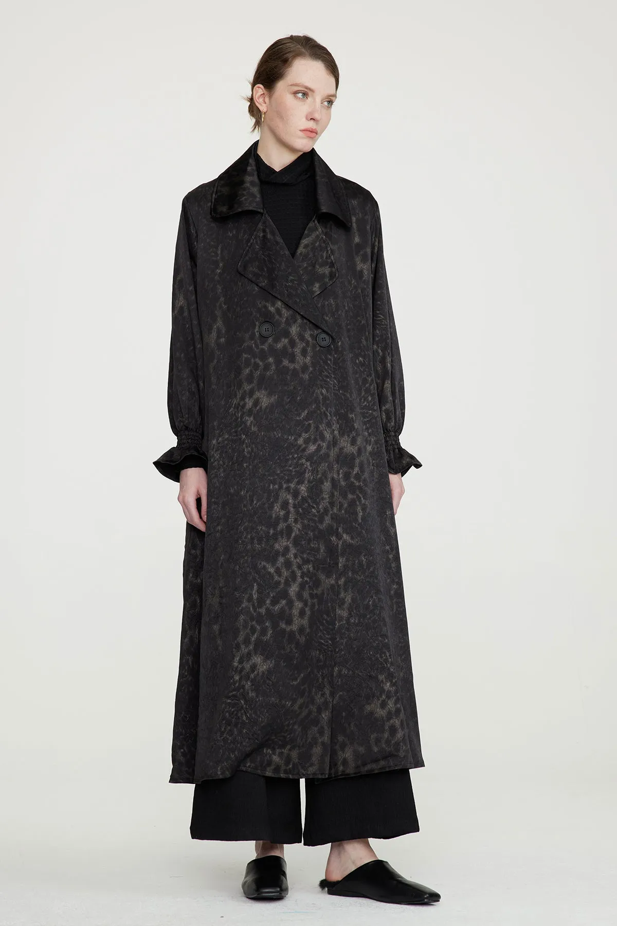 Casual Leopard Print Long Coat
