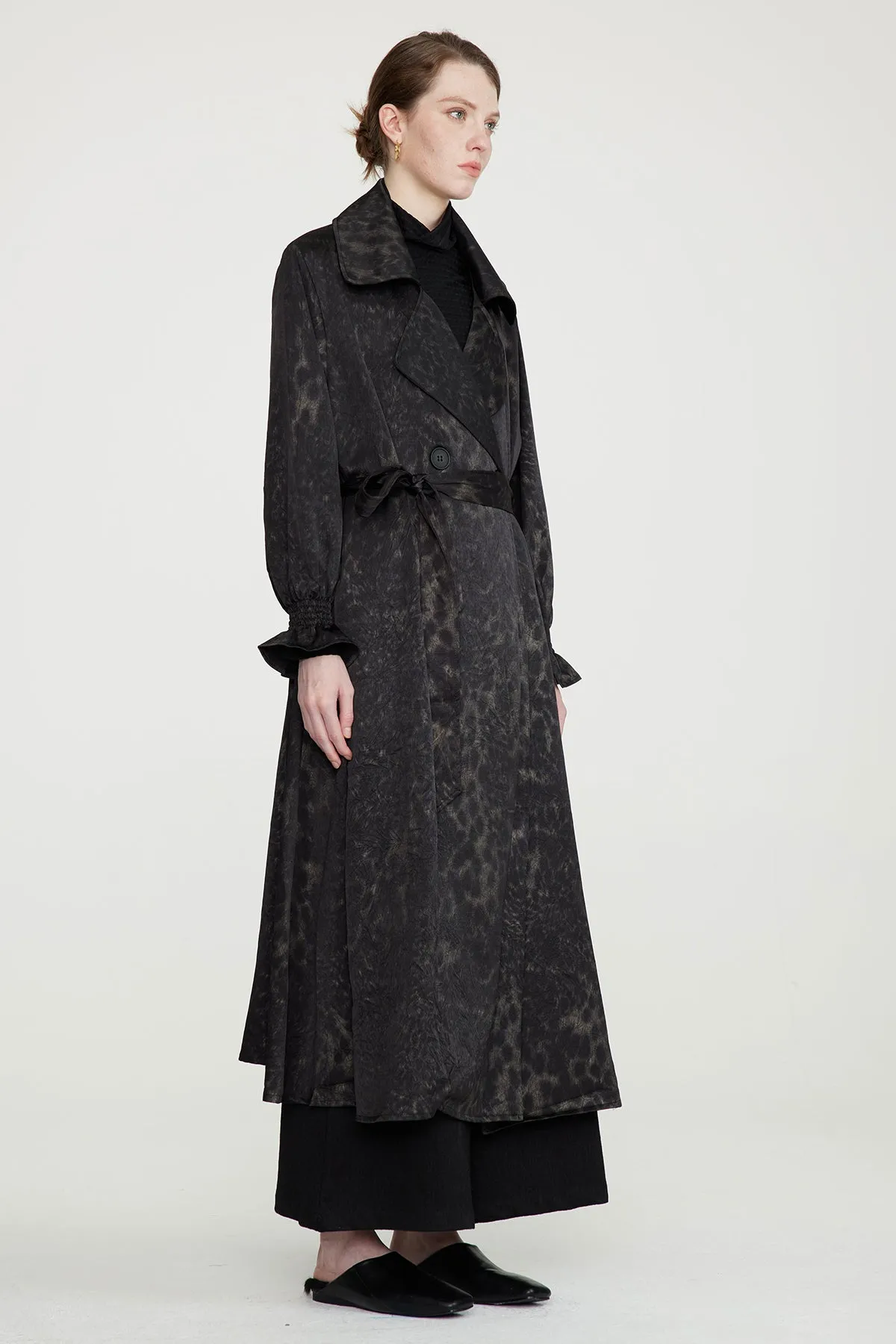Casual Leopard Print Long Coat