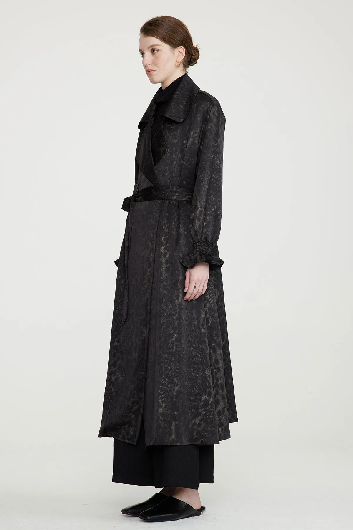 Casual Leopard Print Long Coat