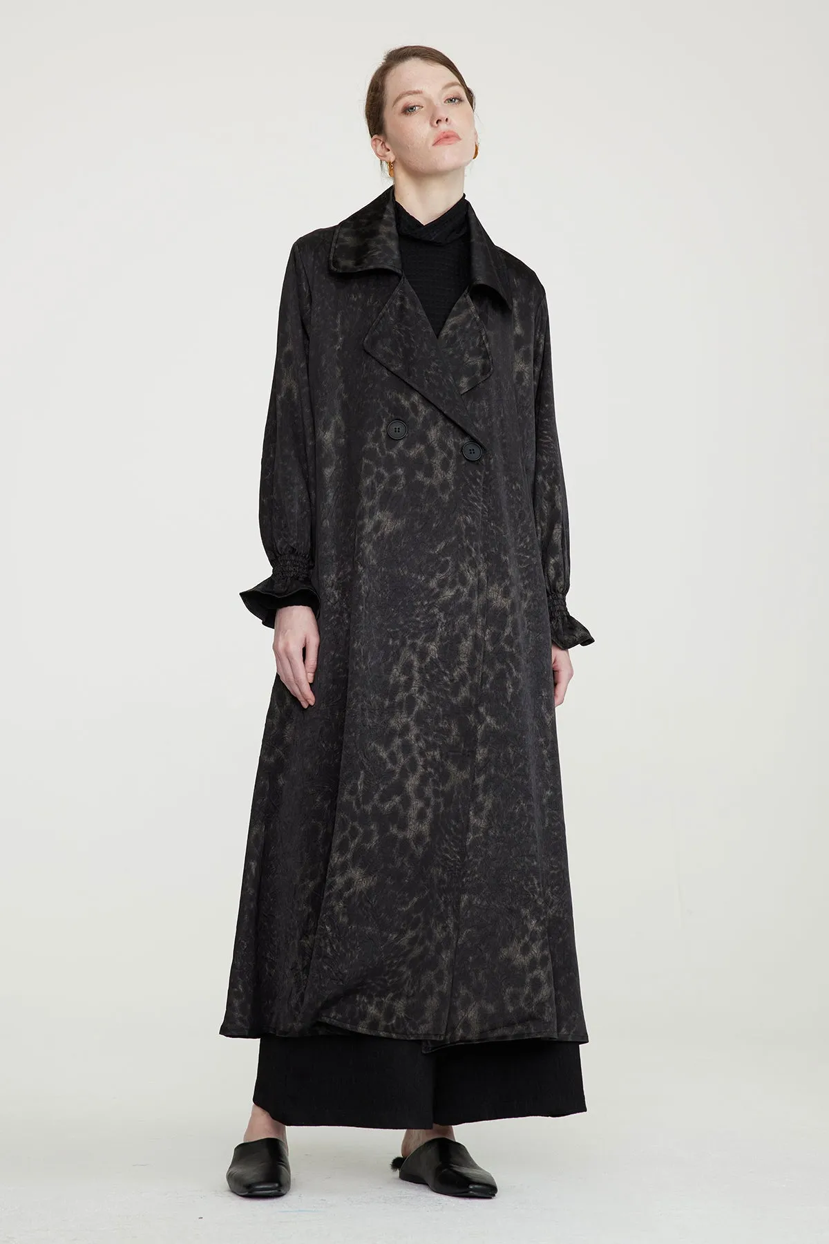 Casual Leopard Print Long Coat