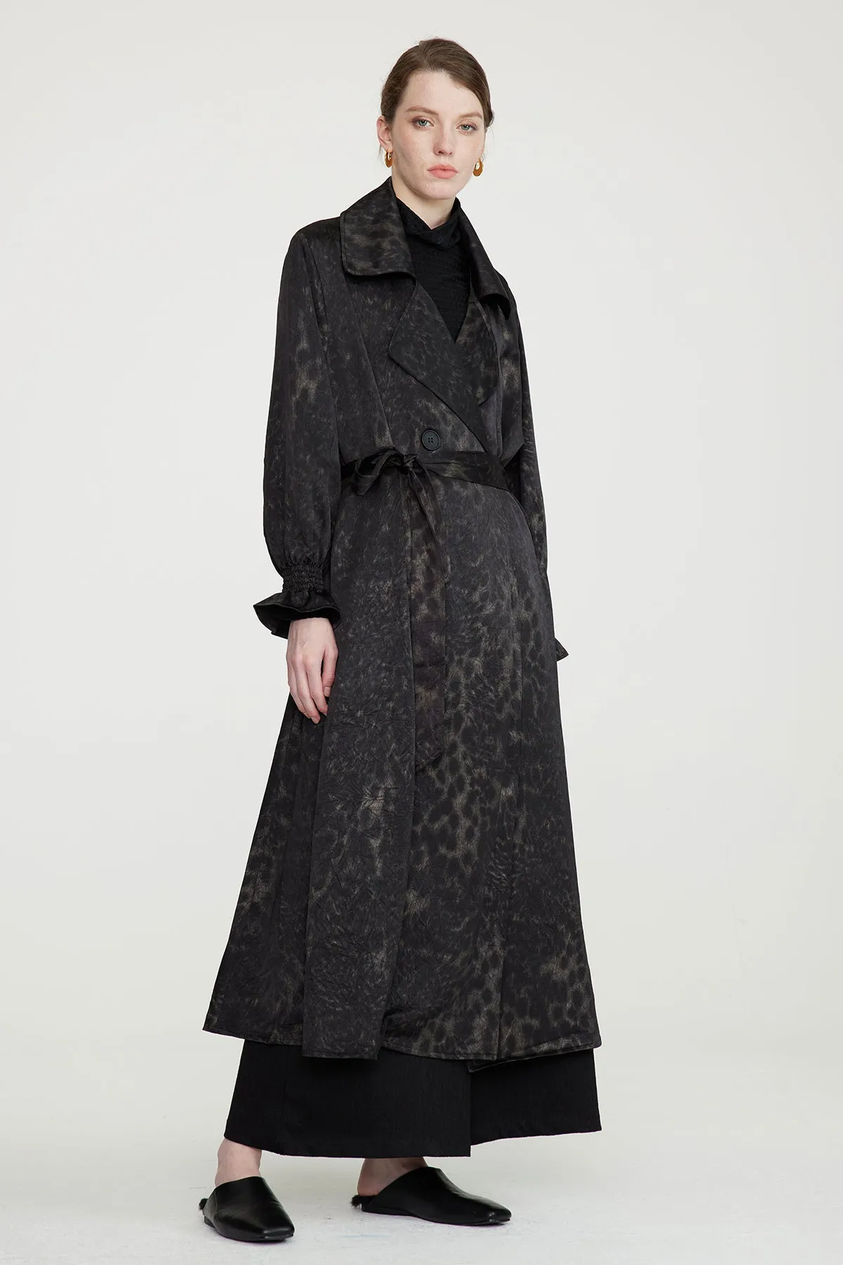Casual Leopard Print Long Coat