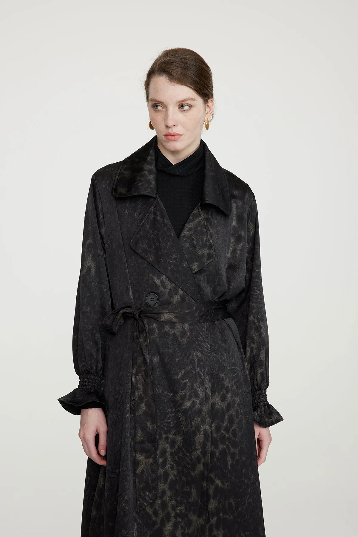 Casual Leopard Print Long Coat