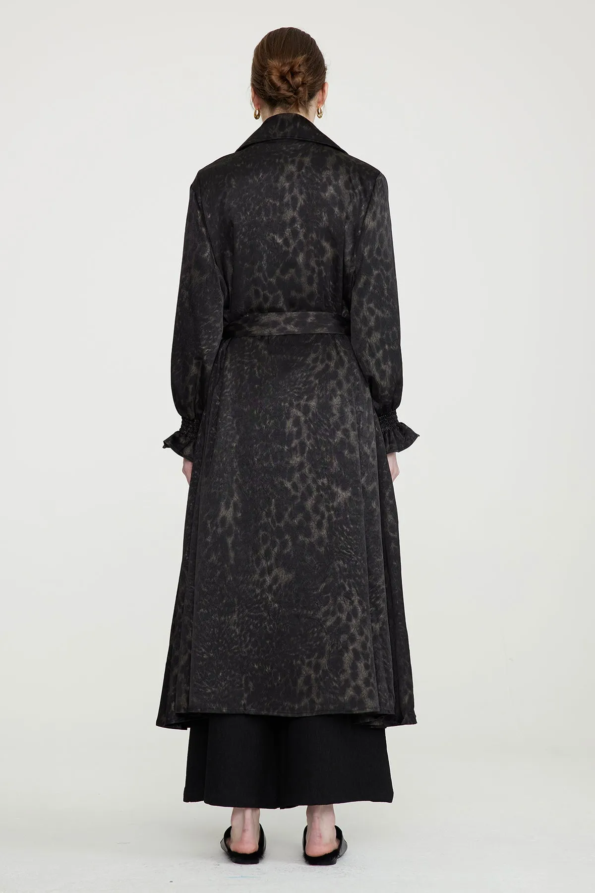 Casual Leopard Print Long Coat
