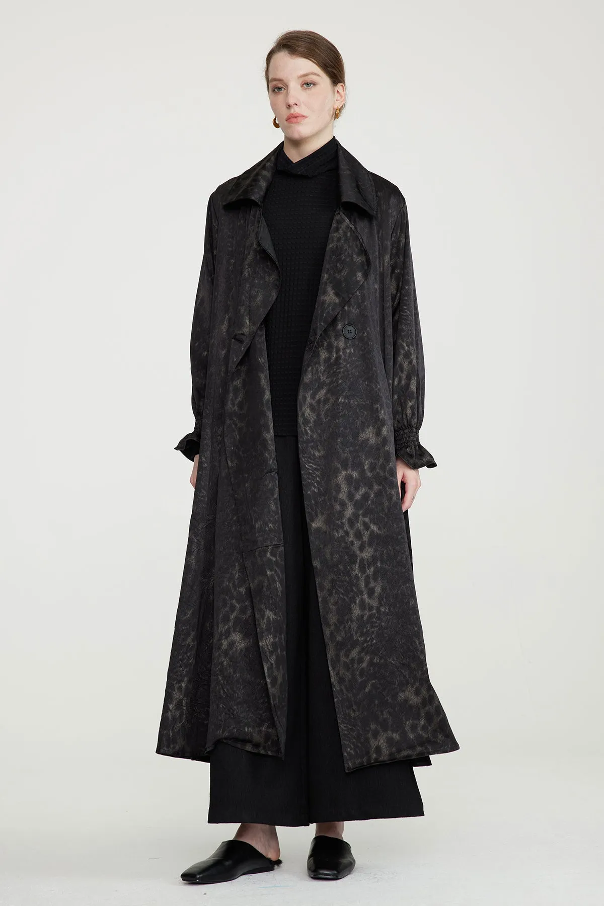 Casual Leopard Print Long Coat