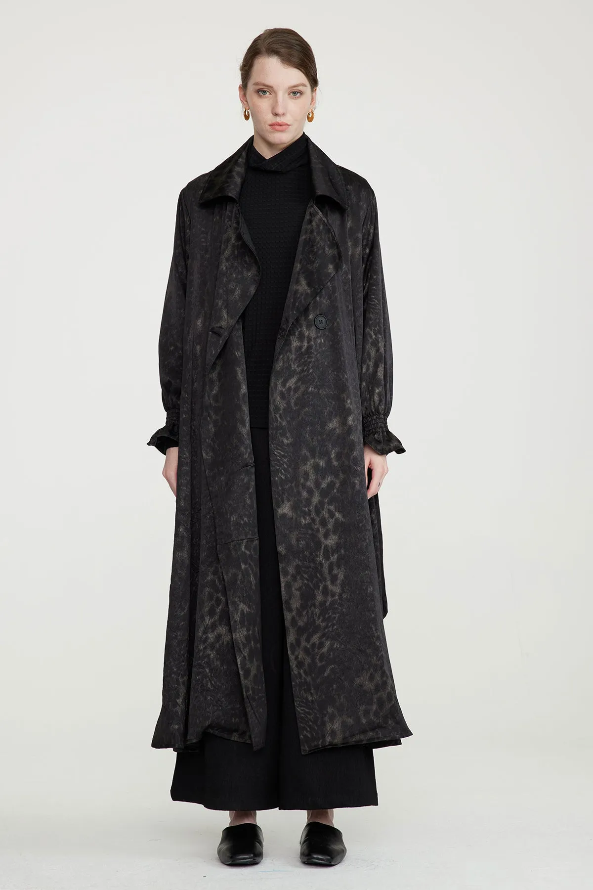Casual Leopard Print Long Coat
