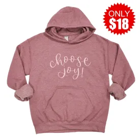 Choose Joy Pullover Hoodie - Heather Mauve