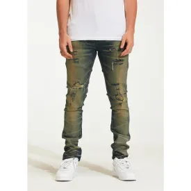 Crysp Denim Atlantic Blue Sand Ripped Jeans (CRYH22-204)