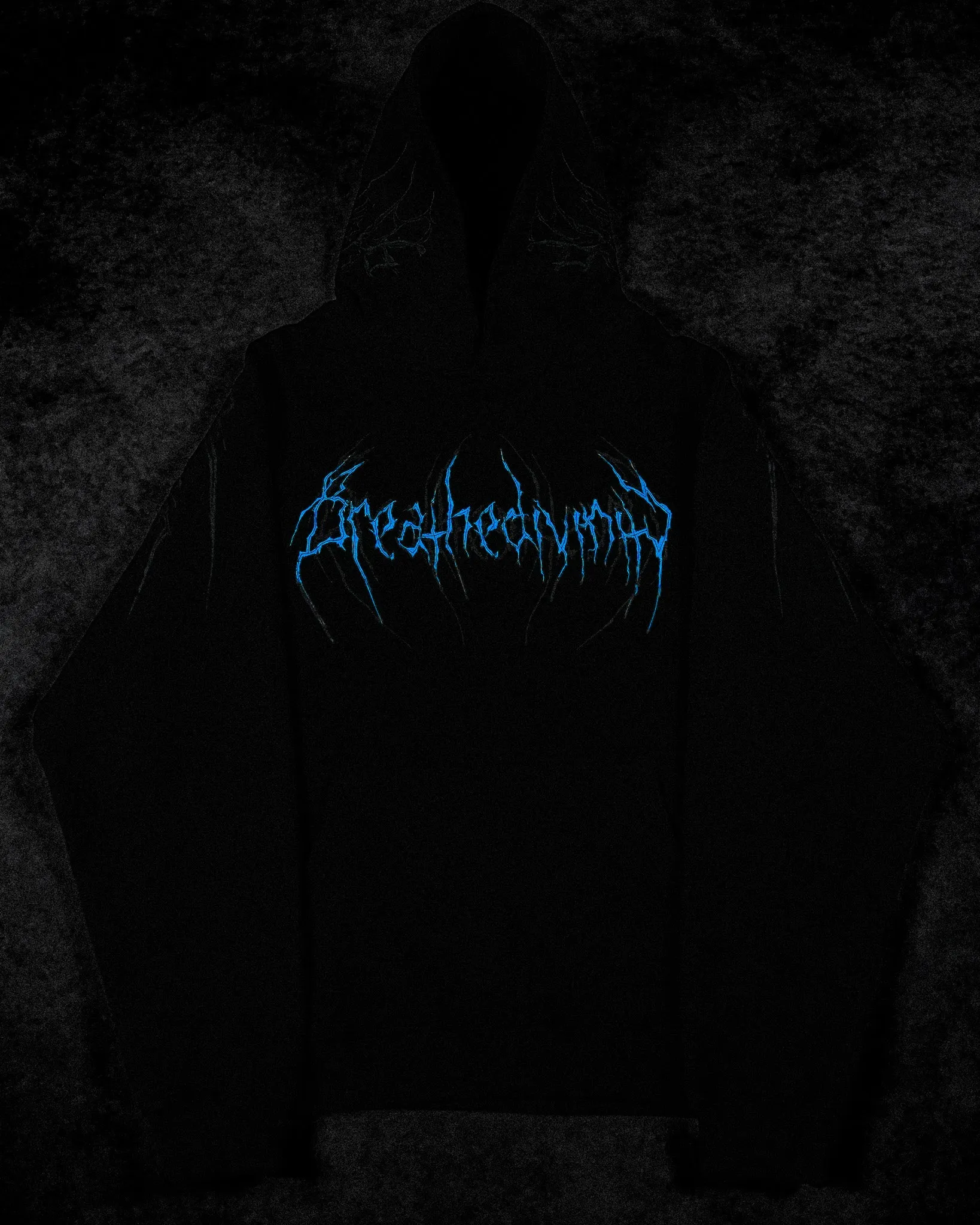 Dark Lightning Oversized pullover hoodie [MOONLIGHT BLUE]