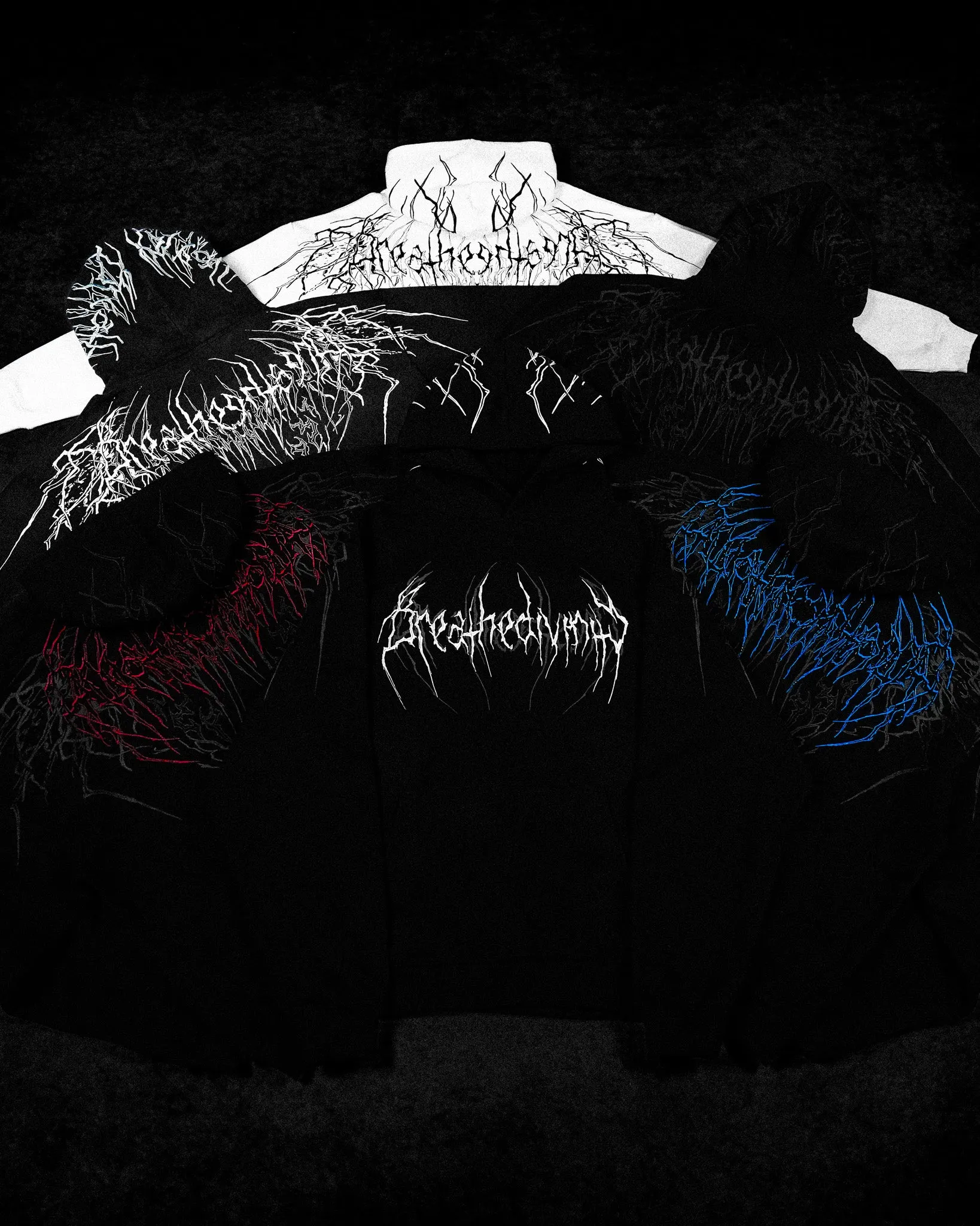 Dark Lightning Oversized pullover hoodie [MOONLIGHT BLUE]