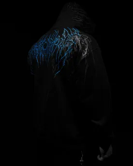 Dark Lightning Oversized pullover hoodie [MOONLIGHT BLUE]