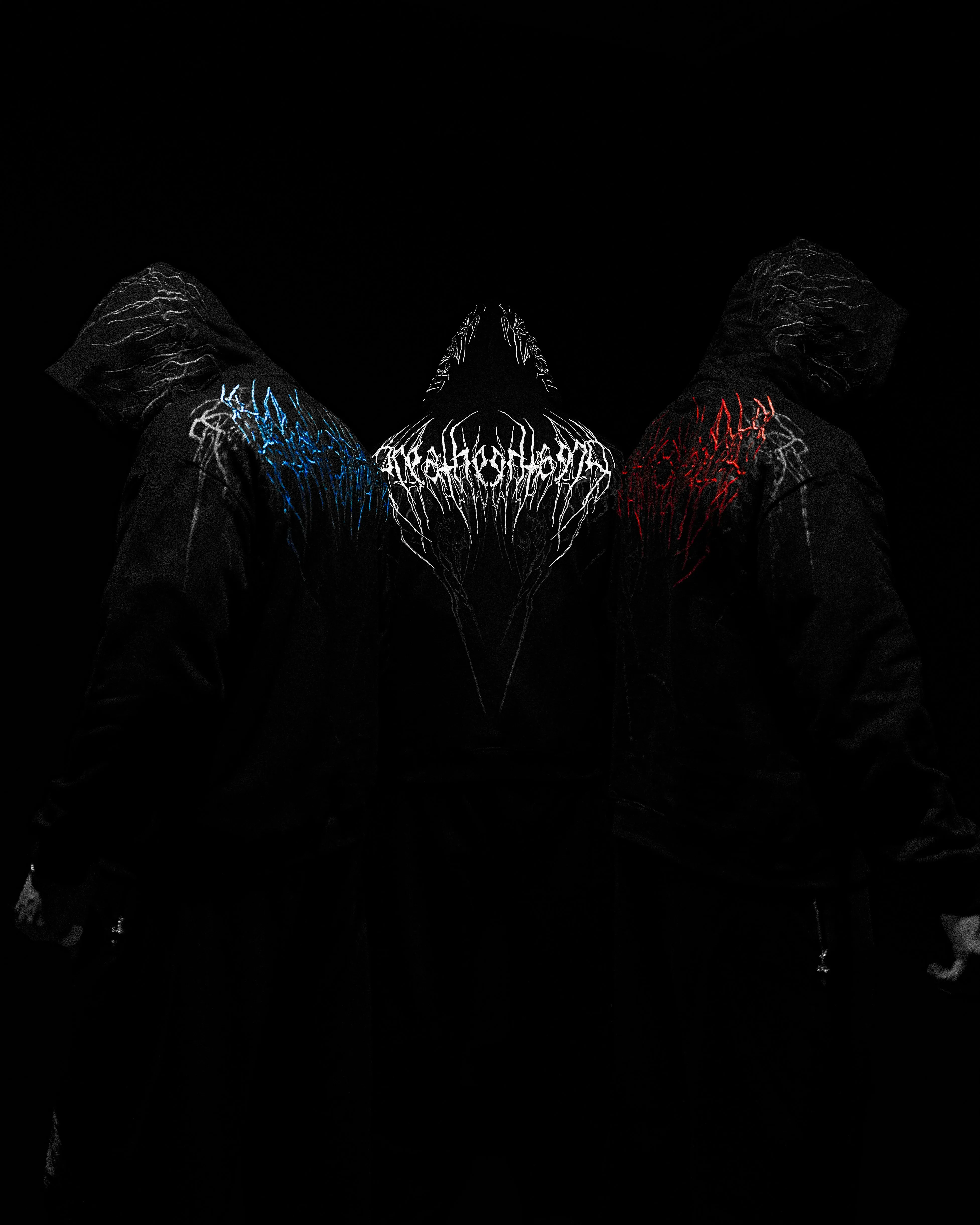 Dark Lightning Oversized pullover hoodie [MOONLIGHT BLUE]
