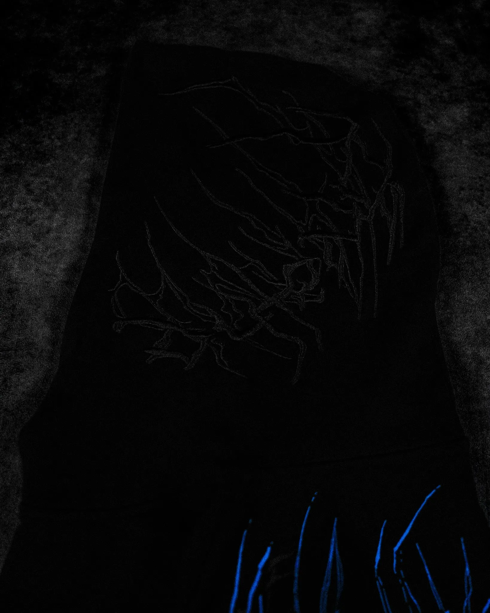 Dark Lightning Oversized pullover hoodie [MOONLIGHT BLUE]