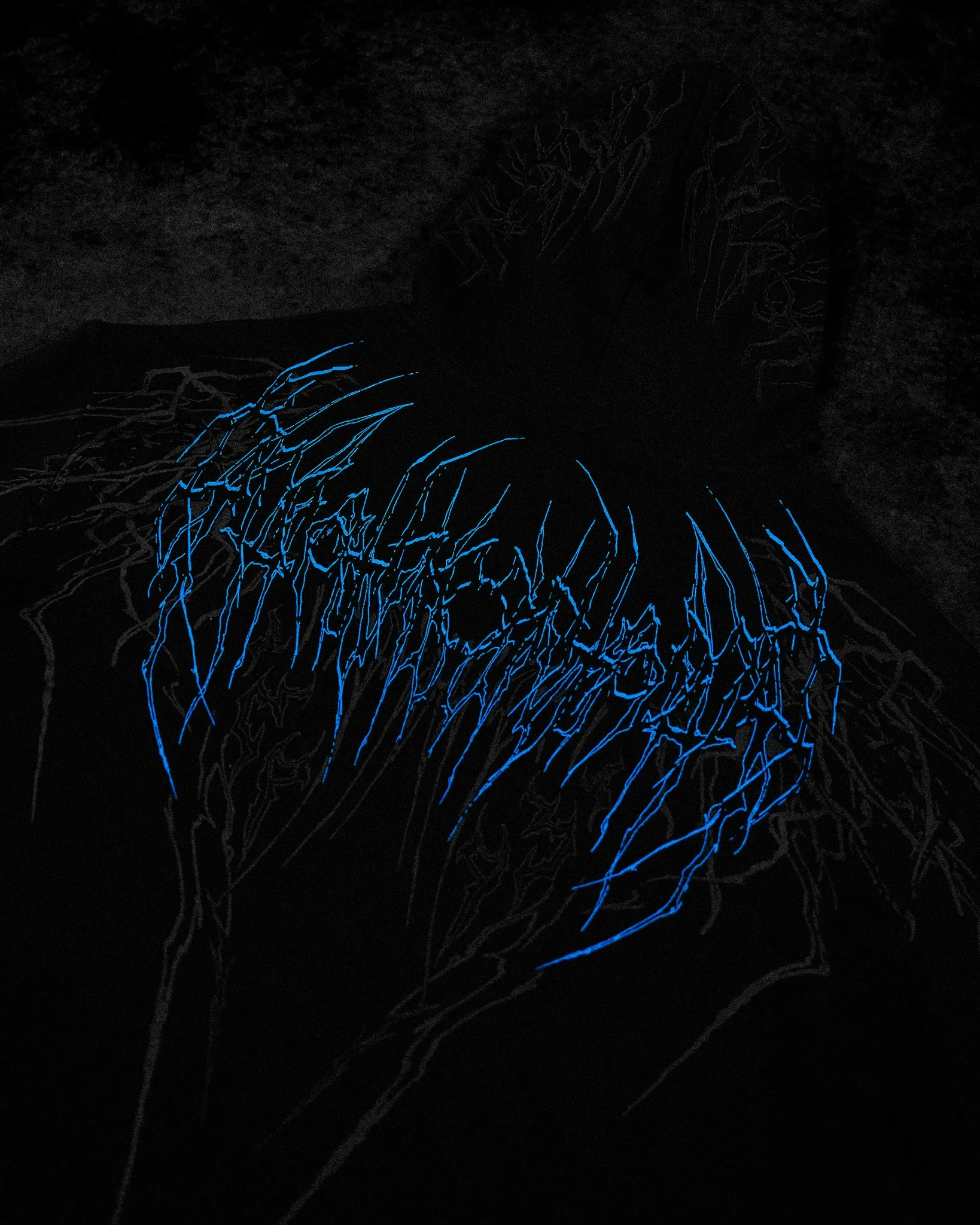 Dark Lightning Oversized pullover hoodie [MOONLIGHT BLUE]