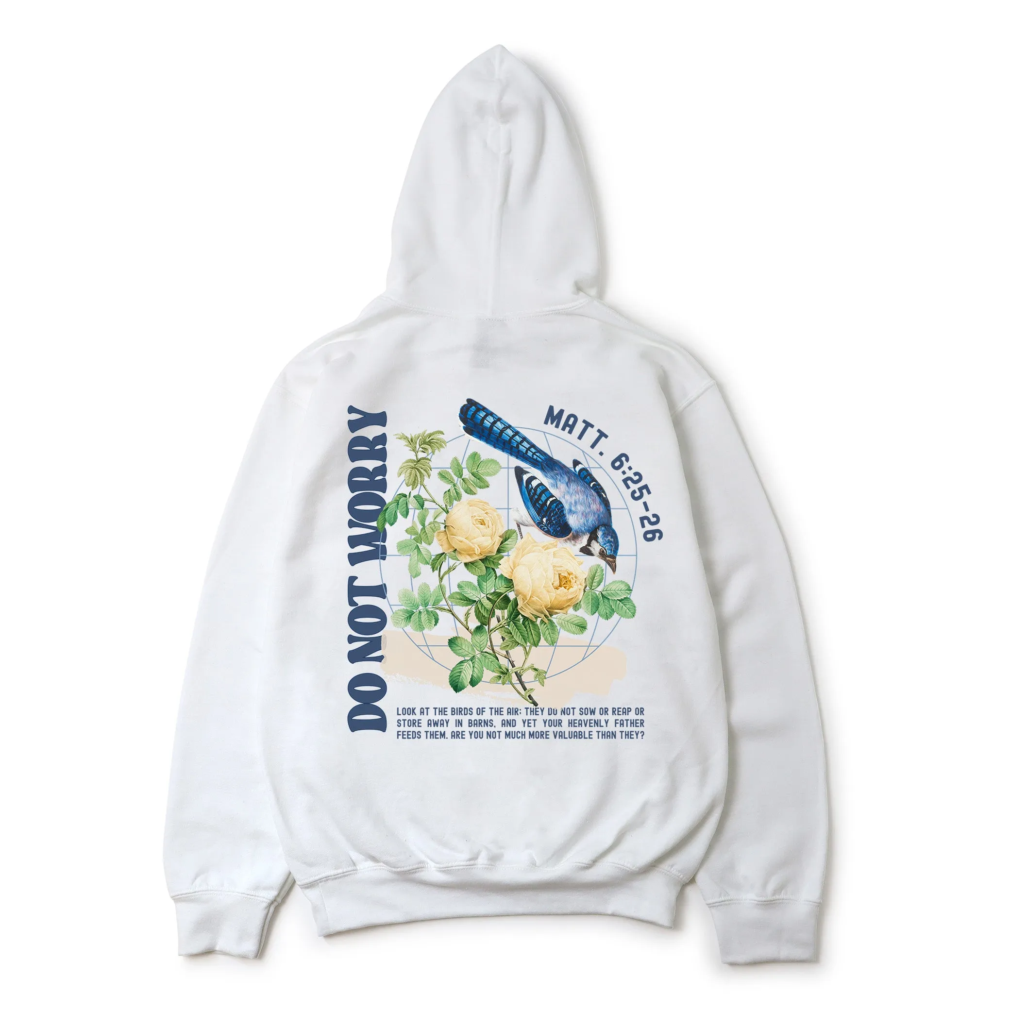 Do Not Worry Pullover Hoodie - White