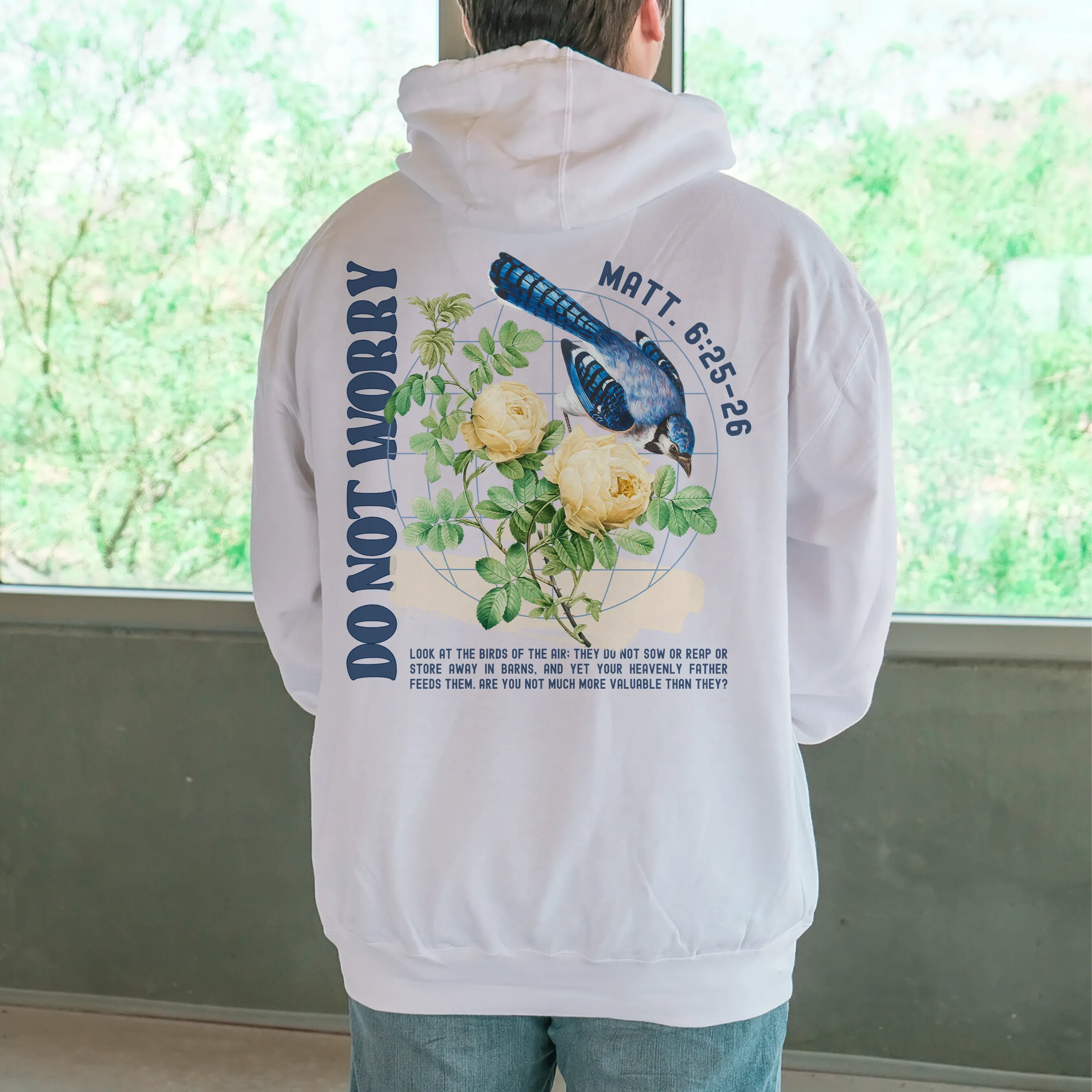 Do Not Worry Pullover Hoodie - White