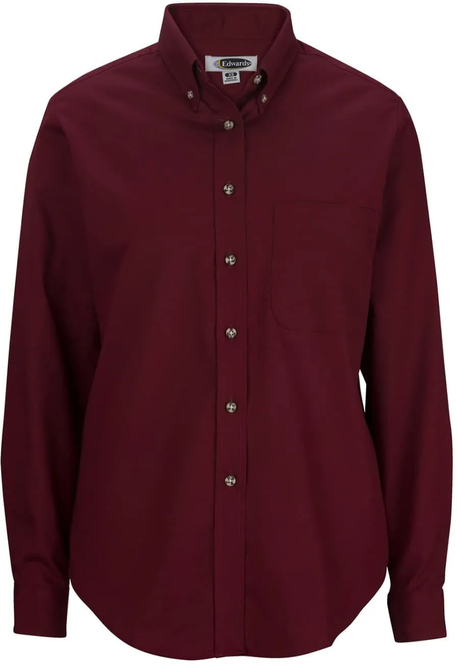 Edwards Ladies Easy Care Long Sleeve Poplin Shirt