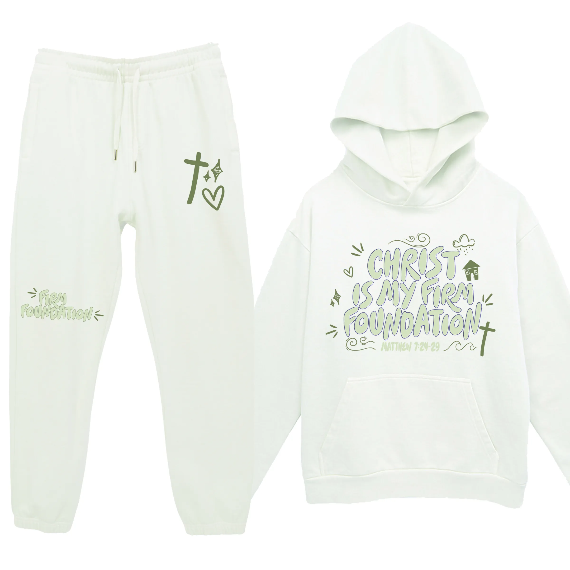 Firm Foundation Pullover Hoodie - Pistachio