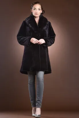 Fitted Reversible Sheared Mink and Sable Fur Coat Fitted Reversible Sheared Mink and Sable Fur Coat