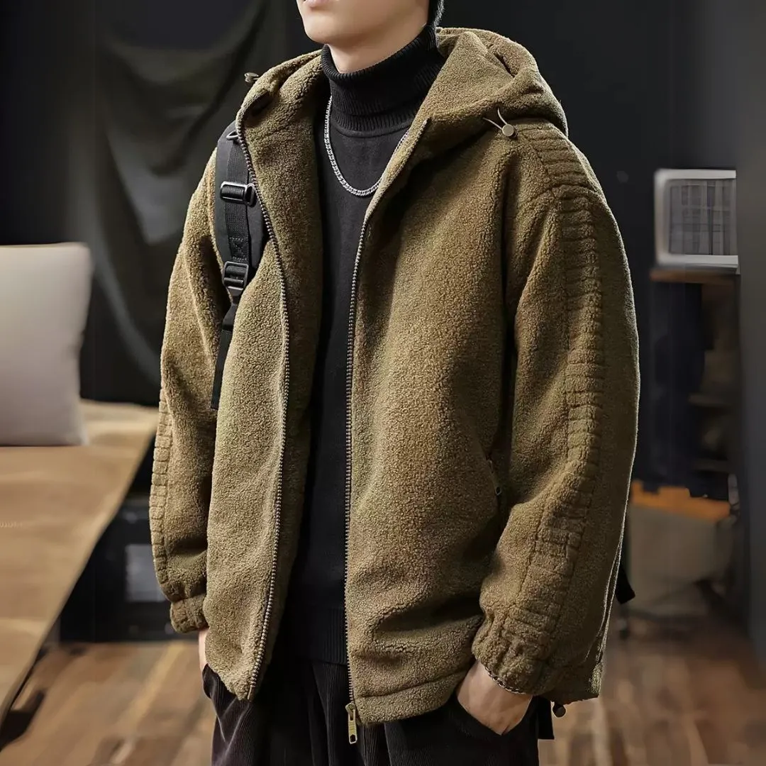 Fleece Hooded down Jacket P1168