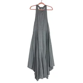Free People Slate/White Stripes with High Neck and Raw Hem Maxi Dress- Size XS (see notes)