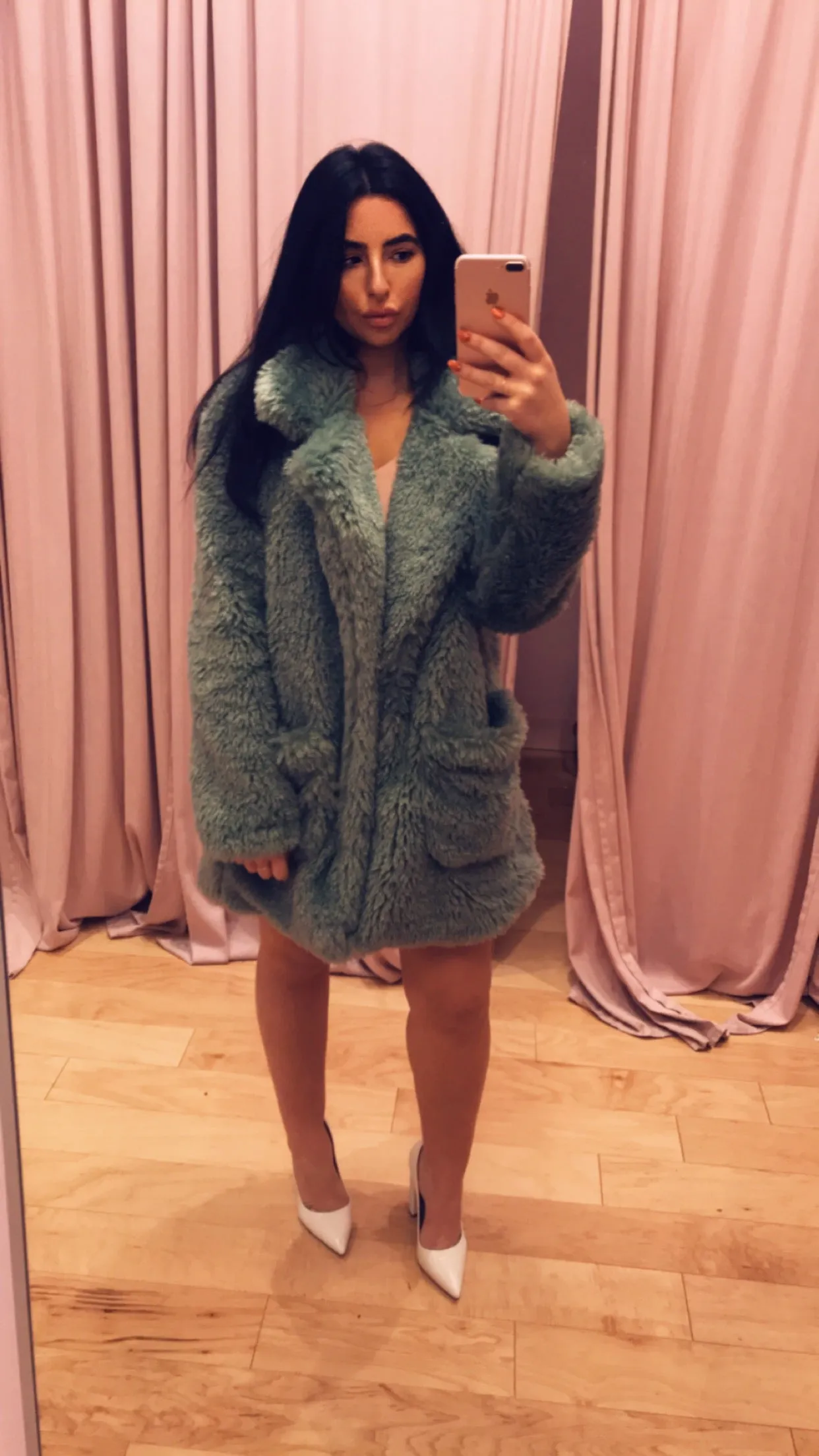 Furry Midi Teddy Coat