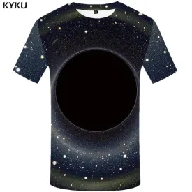 Galaxy Space T-shirts Men Black Hole T shirts Funny Vortex Tshirt Anime Nebula T-shirt 3d Black Tshirts Print Mens Fashion