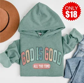 God is Good Pullover Hoodie - Heather Sage
